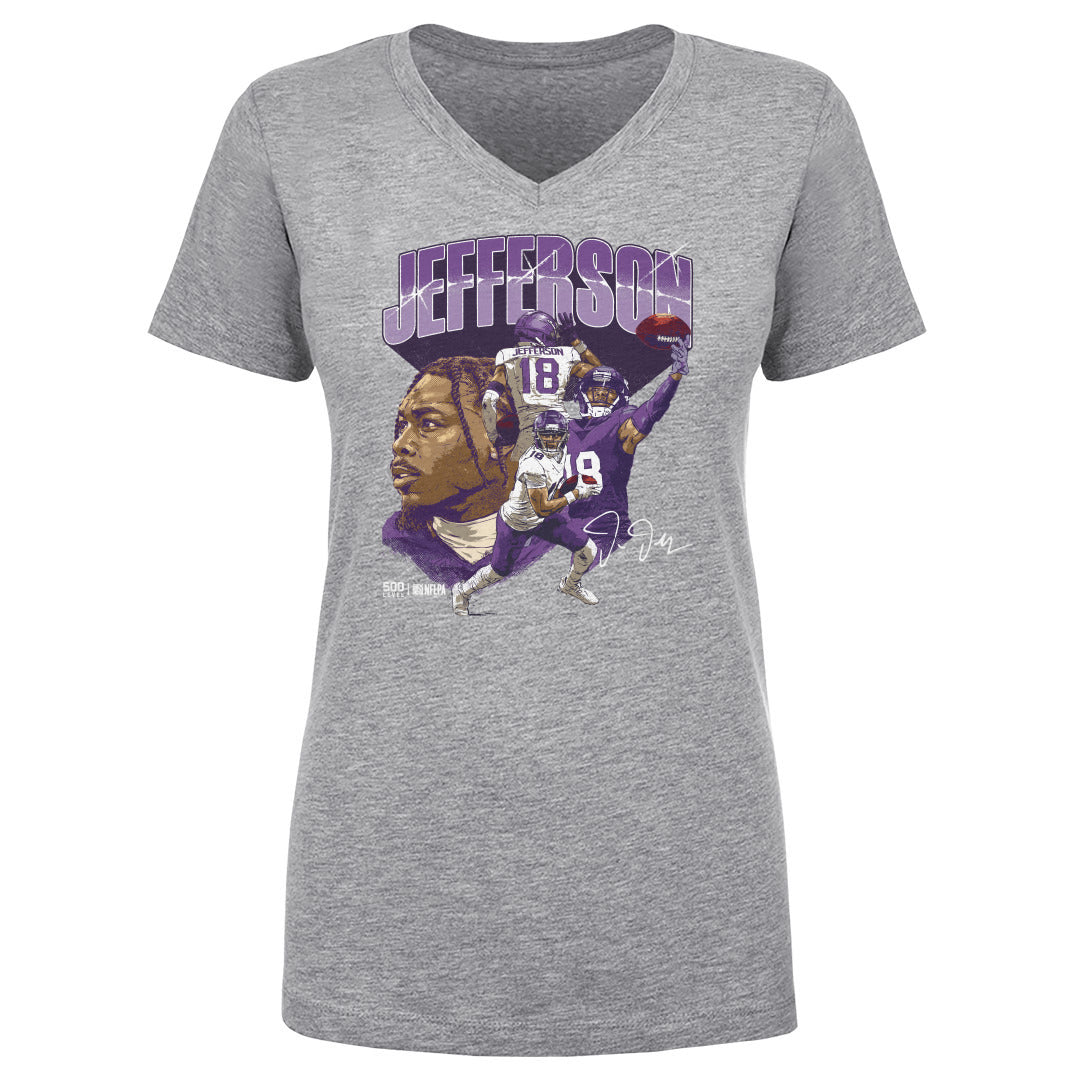 Justin Jefferson Women's V-Neck T-Shirt | 500 LEVEL