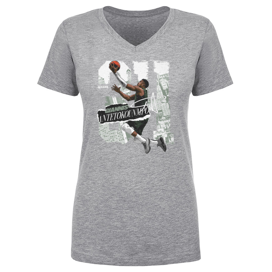 Giannis Antetokounmpo Women's V-Neck T-Shirt | 500 LEVEL