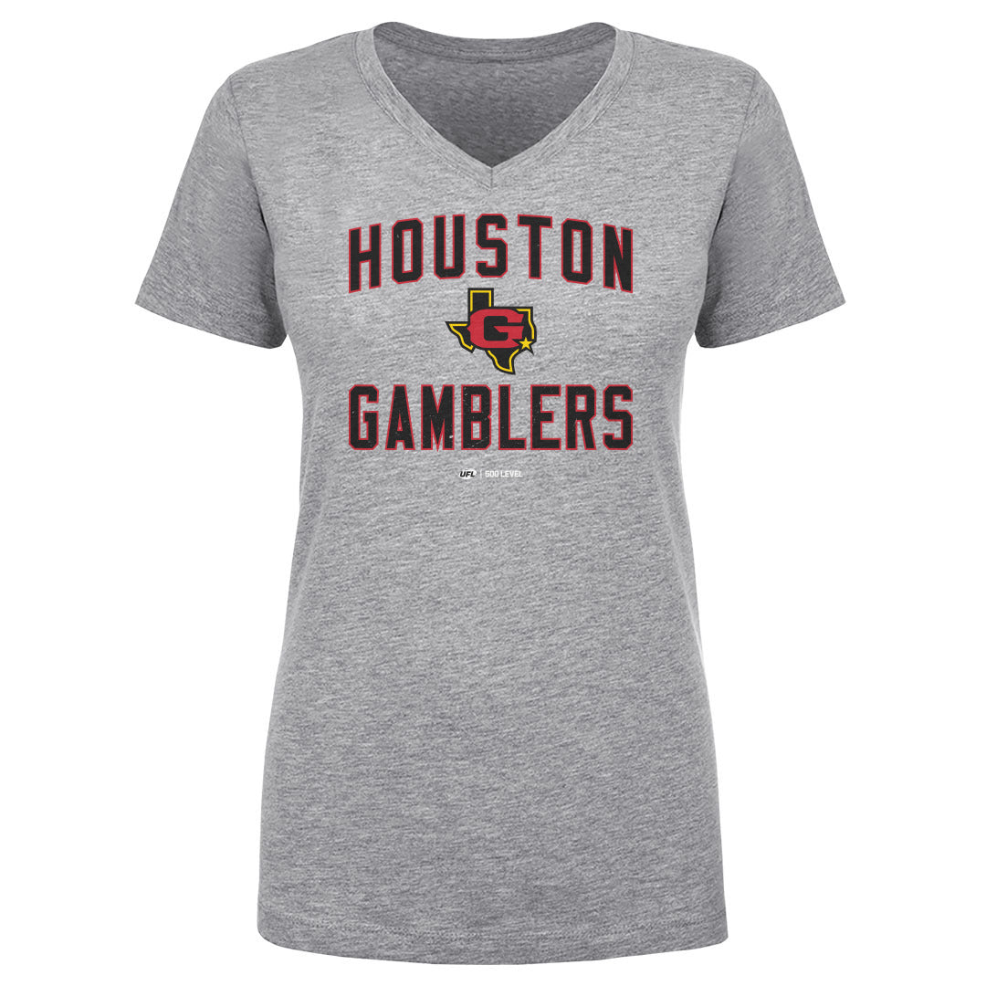 Houston Gamblers Women's V-Neck T-Shirt | 500 LEVEL
