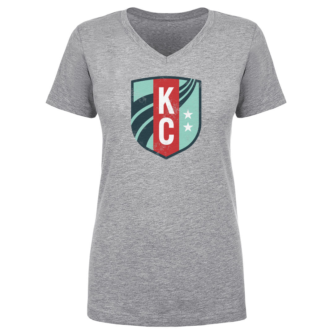 Kansas City Current Women's V-Neck T-Shirt | 500 LEVEL