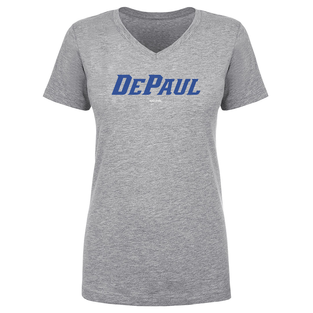 DePaul Blue Demons Women's V-Neck T-Shirt | 500 LEVEL