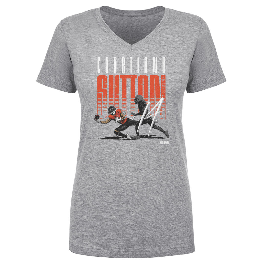 Courtland Sutton Women's V-Neck T-Shirt | 500 LEVEL