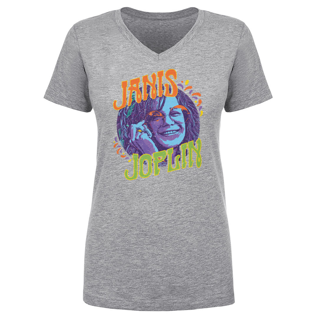 Janis Joplin Women's V-Neck T-Shirt | 500 LEVEL