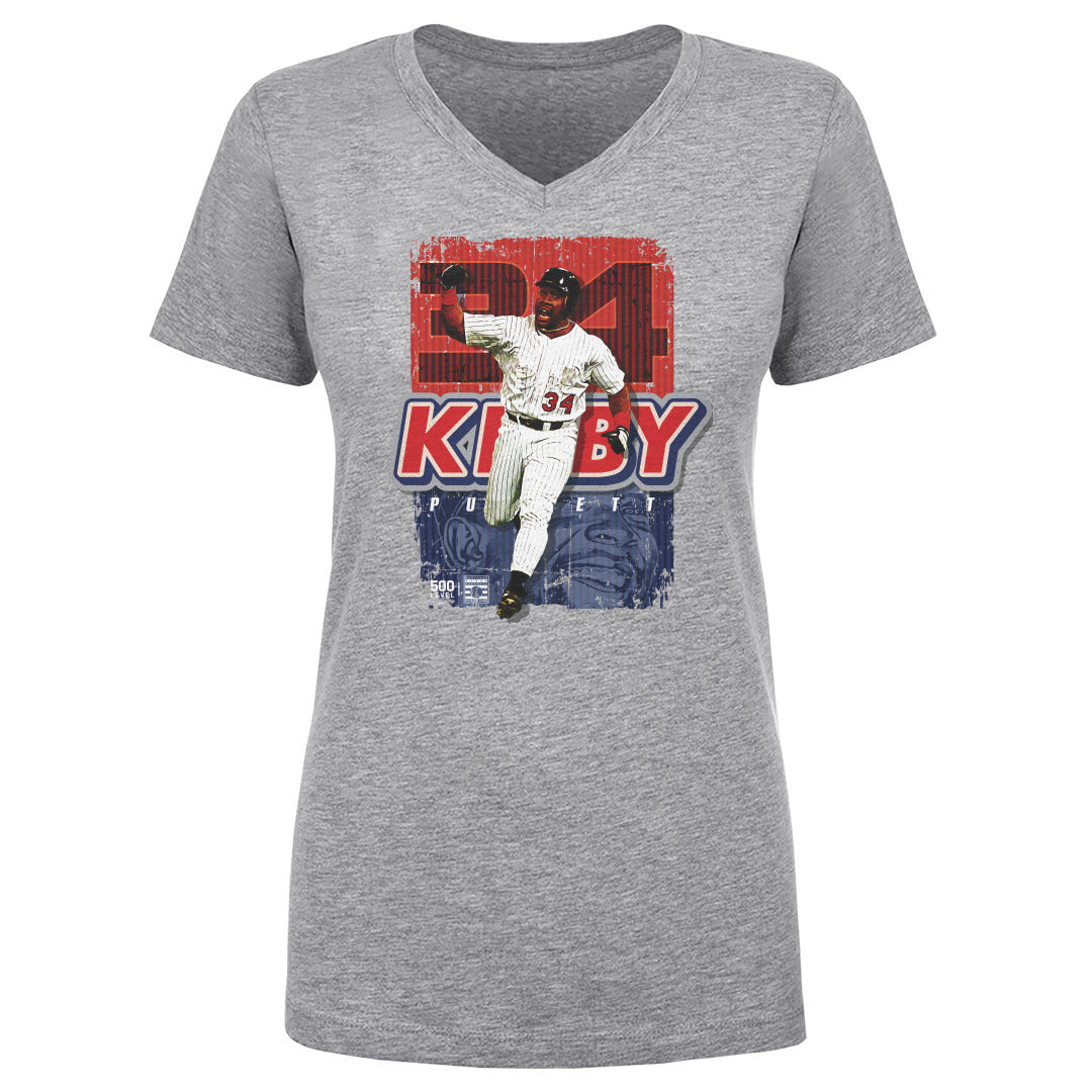 Kirby Puckett Women's V-Neck T-Shirt | 500 LEVEL