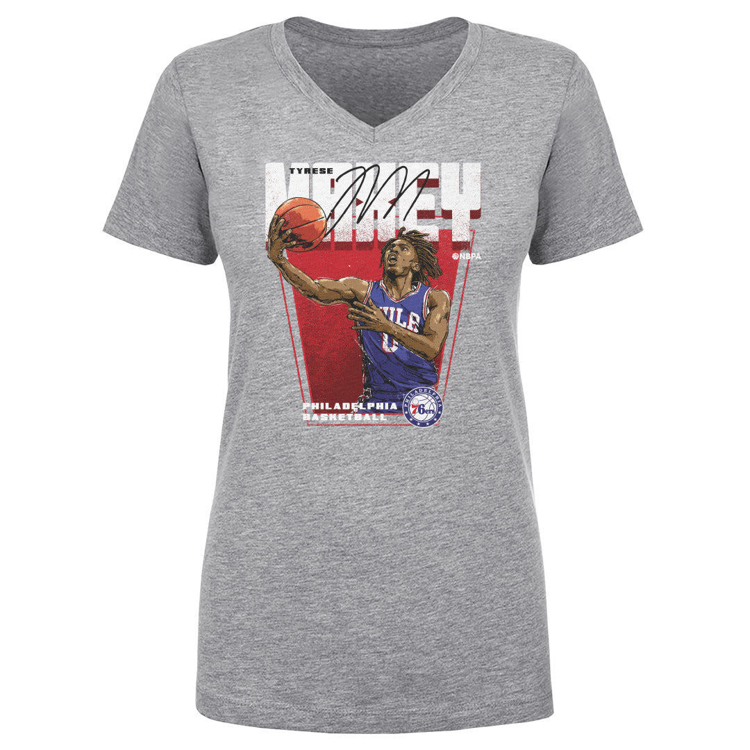 Tyrese Maxey Women's V-Neck T-Shirt | 500 LEVEL