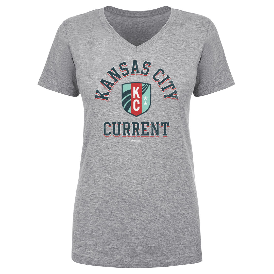 Kansas City Current Women's V-Neck T-Shirt | 500 LEVEL