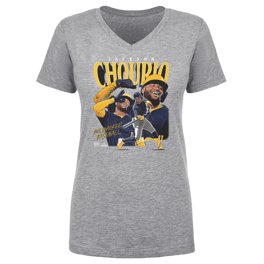 Jackson Chourio Women's V-Neck T-Shirt | 500 LEVEL