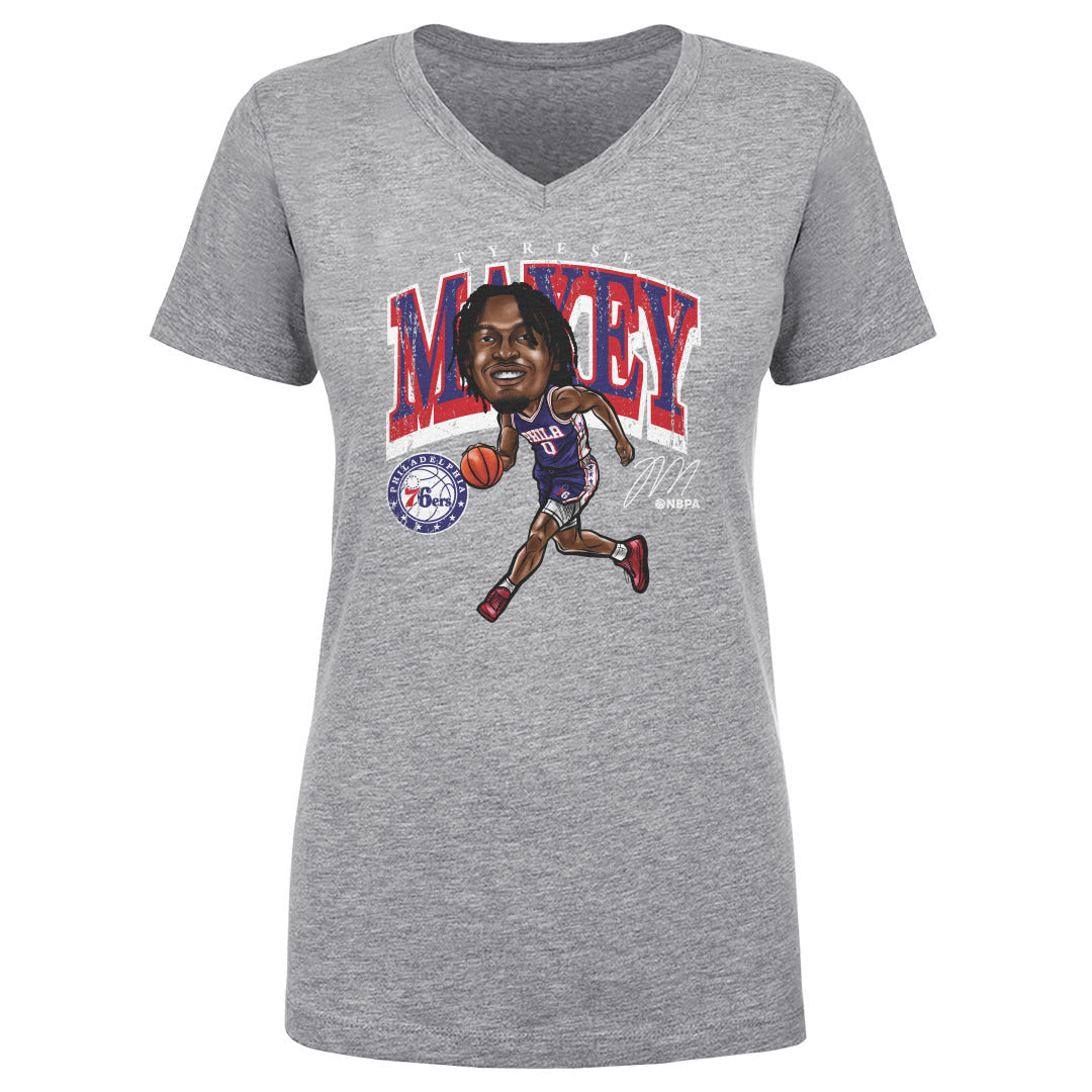 Tyrese Maxey Women's V-Neck T-Shirt | 500 LEVEL