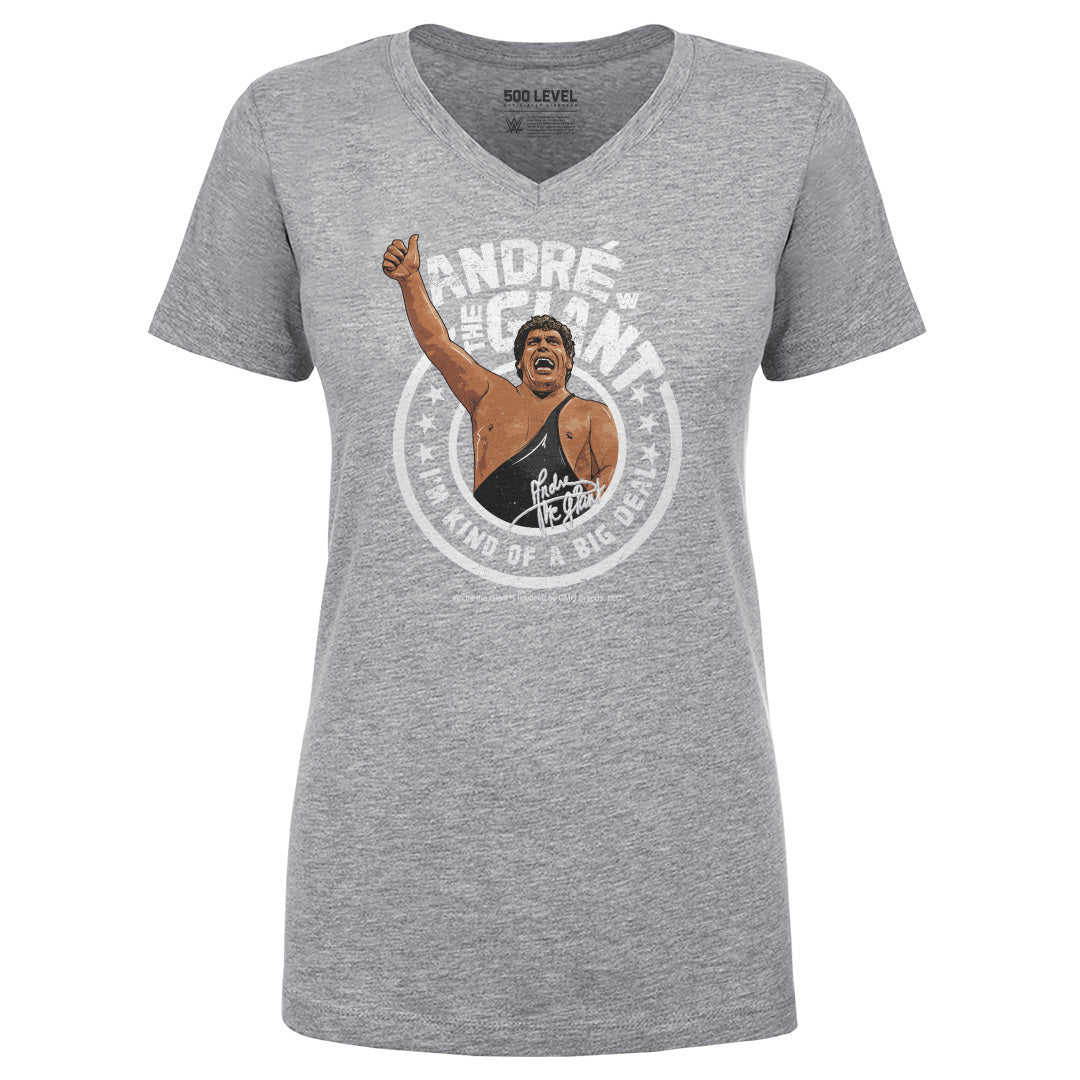 Andre The Giant Women's V-Neck T-Shirt | 500 LEVEL