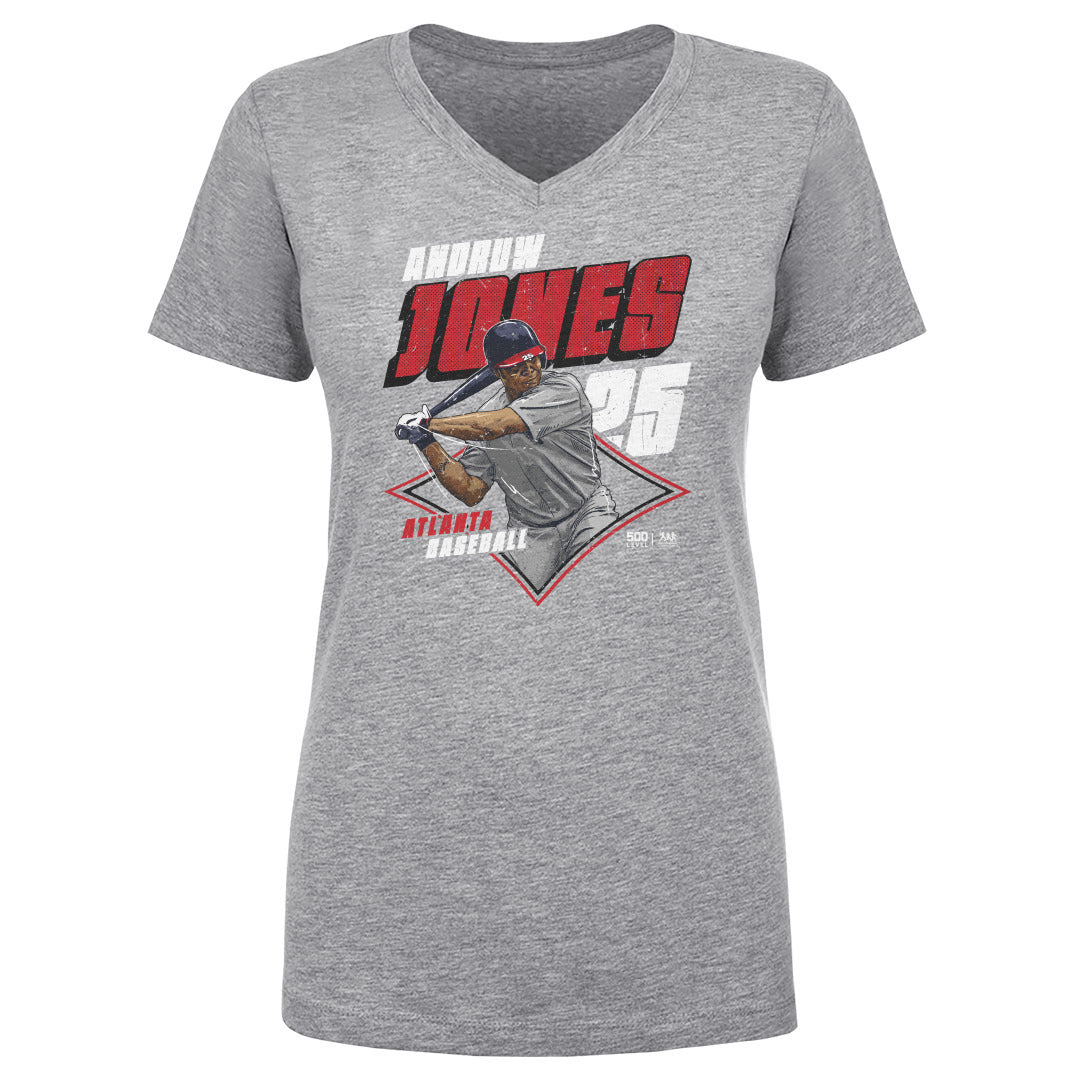 Andruw Jones Women's V-Neck T-Shirt | 500 LEVEL