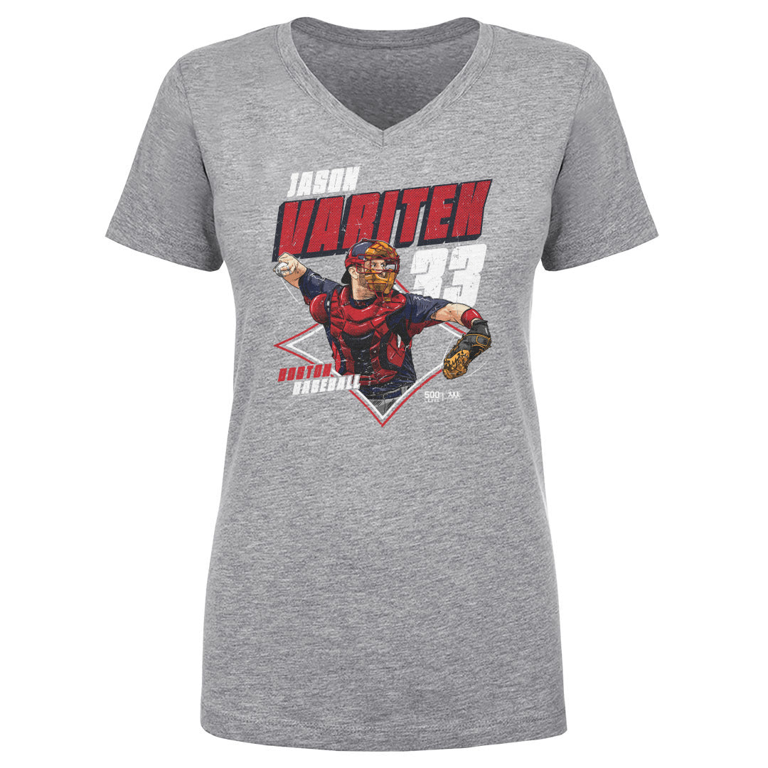 Jason Varitek Women's V-Neck T-Shirt | 500 LEVEL