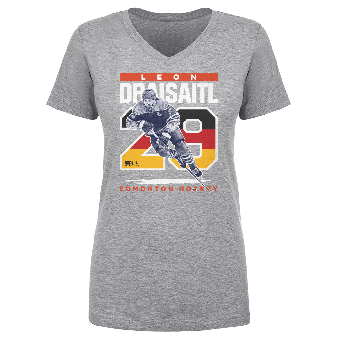 Leon Draisaitl Women's V-Neck T-Shirt | 500 LEVEL