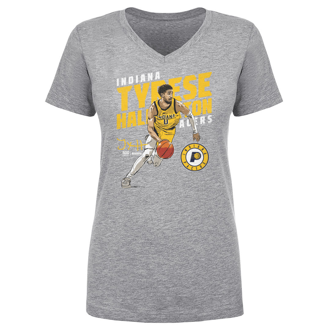 Tyrese Haliburton Women's V-Neck T-Shirt | 500 LEVEL