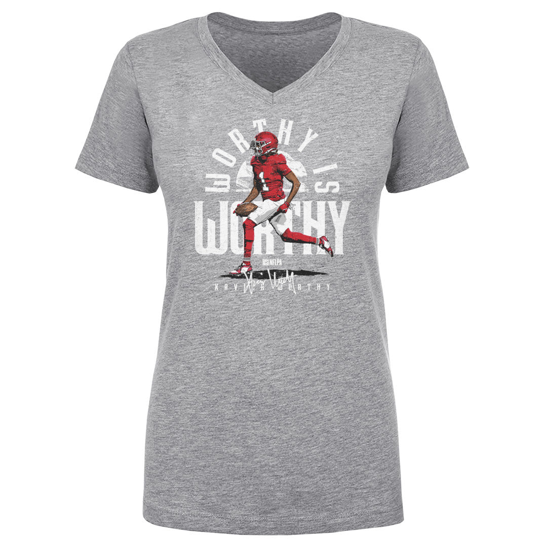 Xavier Worthy Women's V-Neck T-Shirt | 500 LEVEL