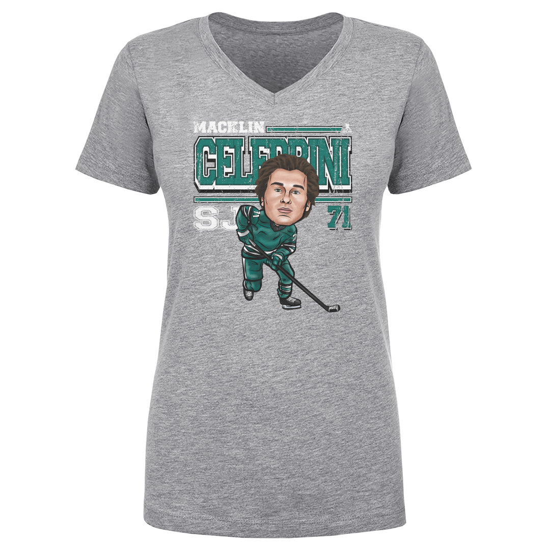 Macklin Celebrini Women's V-Neck T-Shirt | 500 LEVEL