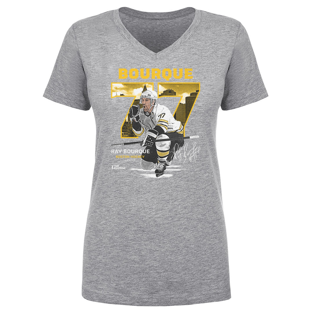 Ray Bourque Women's V-Neck T-Shirt | 500 LEVEL