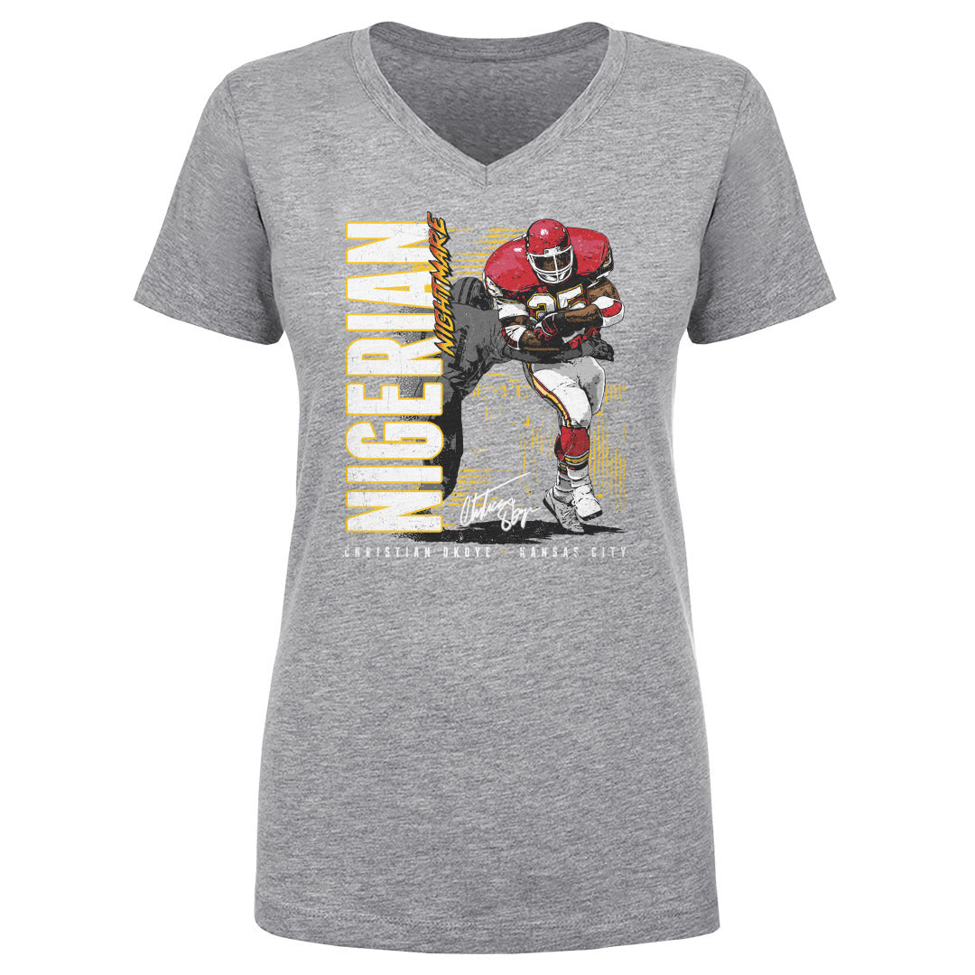 Christian Okoye Women's V-Neck T-Shirt | 500 LEVEL