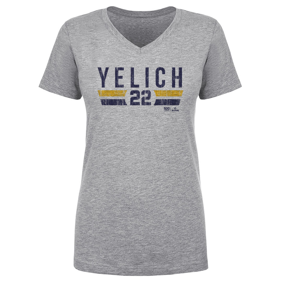 Christian Yelich Women's V-Neck T-Shirt | 500 LEVEL