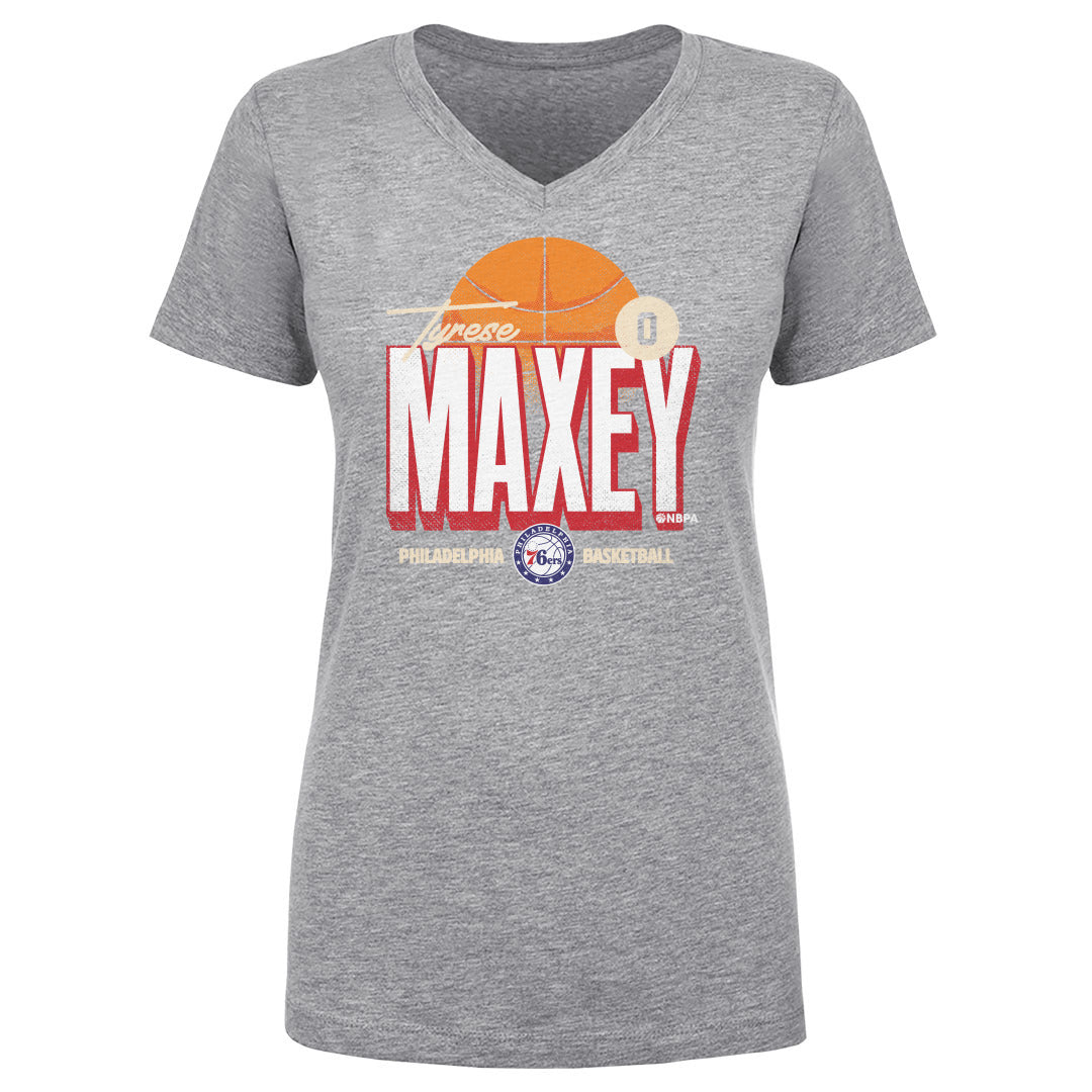 Tyrese Maxey Women's V-Neck T-Shirt | 500 LEVEL