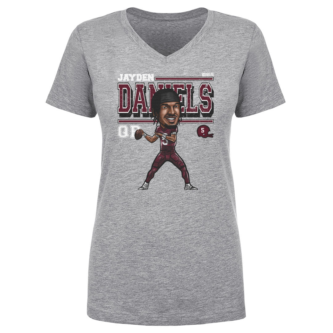 Jayden Daniels Women's V-Neck T-Shirt | 500 LEVEL