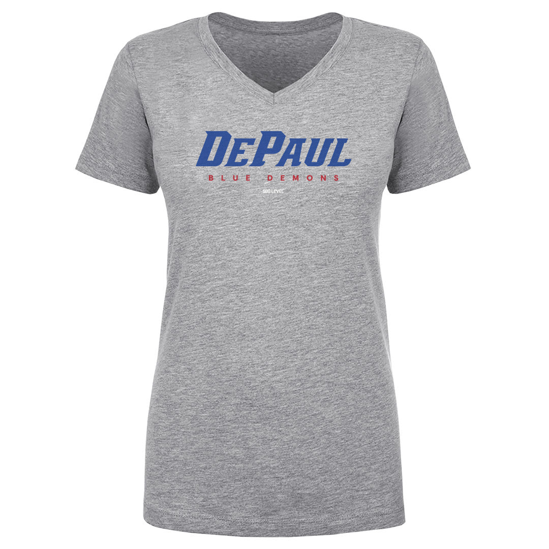 DePaul Blue Demons Women's V-Neck T-Shirt | 500 LEVEL
