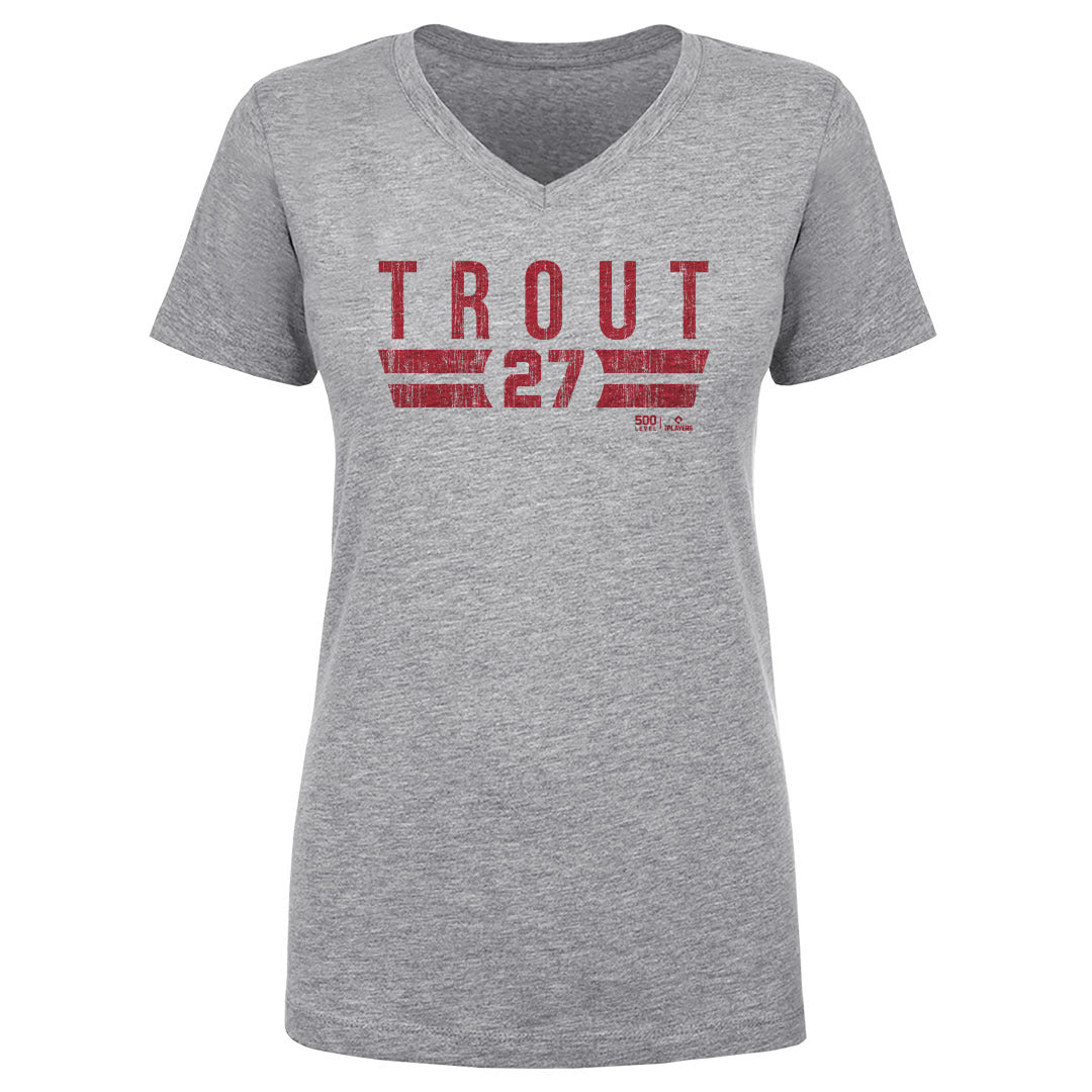 Mike Trout Women's V-Neck T-Shirt | 500 LEVEL