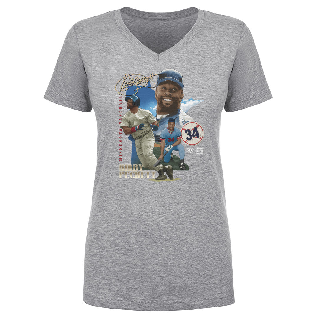 Kirby Puckett Women's V-Neck T-Shirt | 500 LEVEL