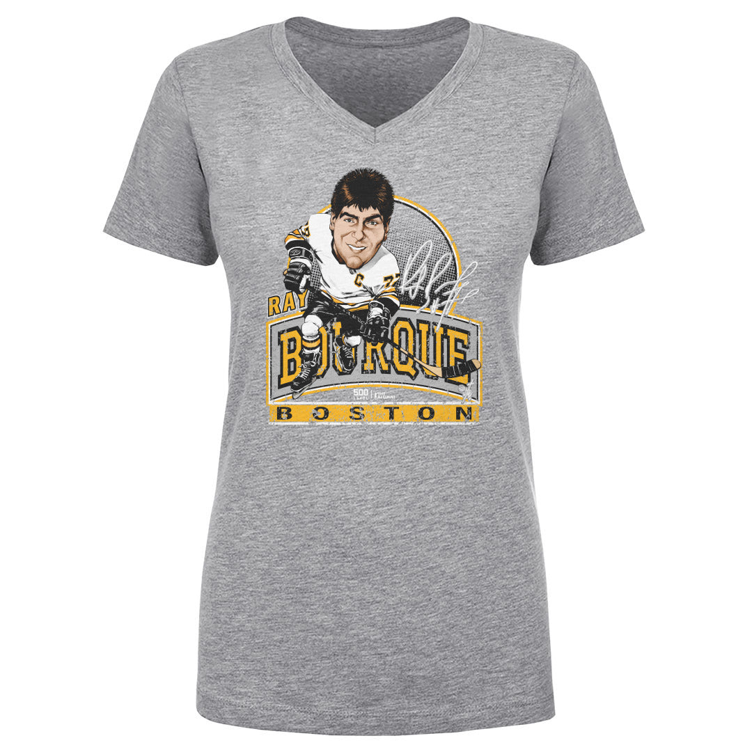 Ray Bourque Women's V-Neck T-Shirt | 500 LEVEL