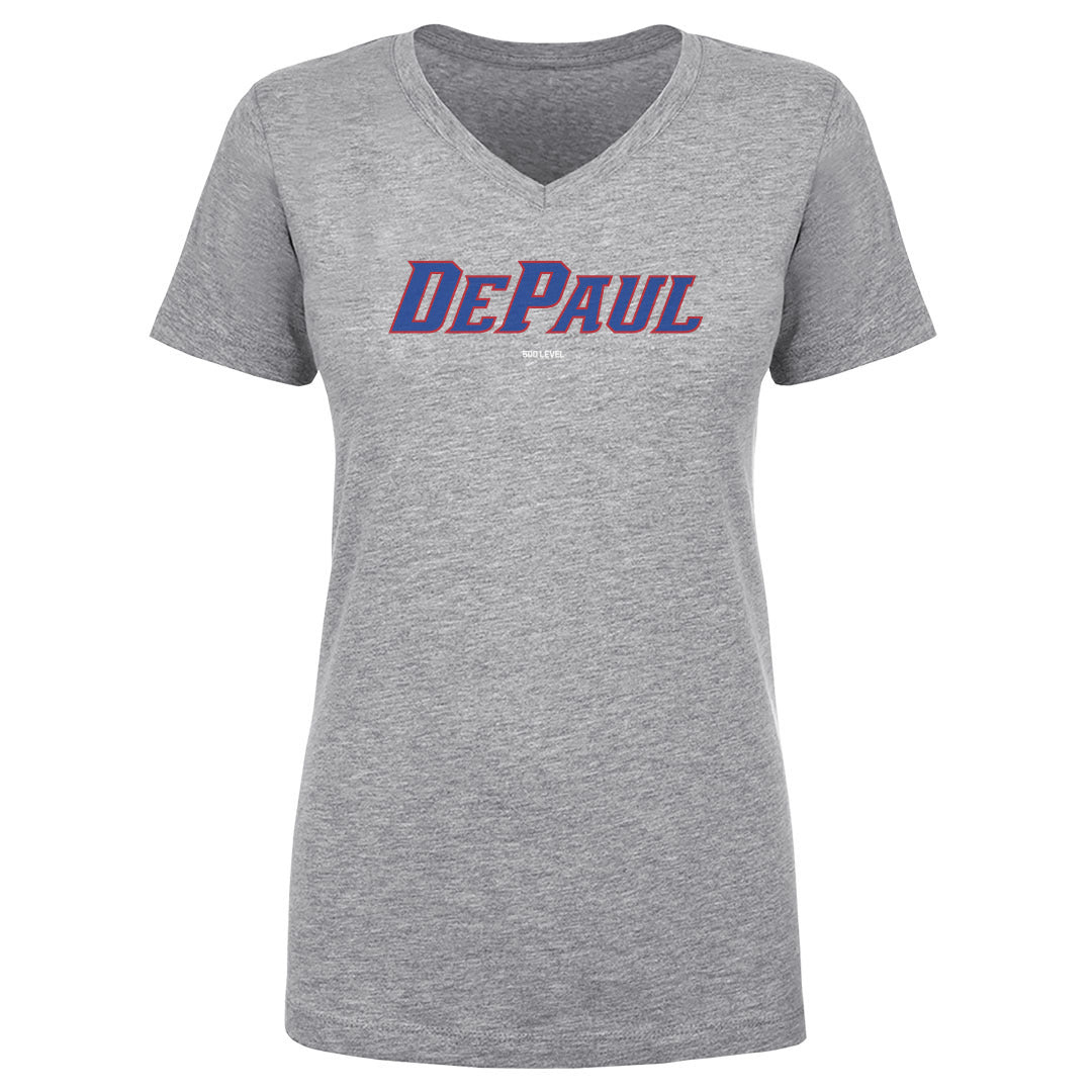 DePaul Blue Demons Women's V-Neck T-Shirt | 500 LEVEL
