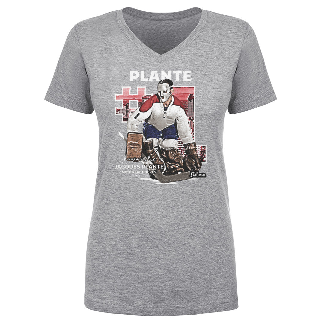 Jacques Plante Women's V-Neck T-Shirt | 500 LEVEL