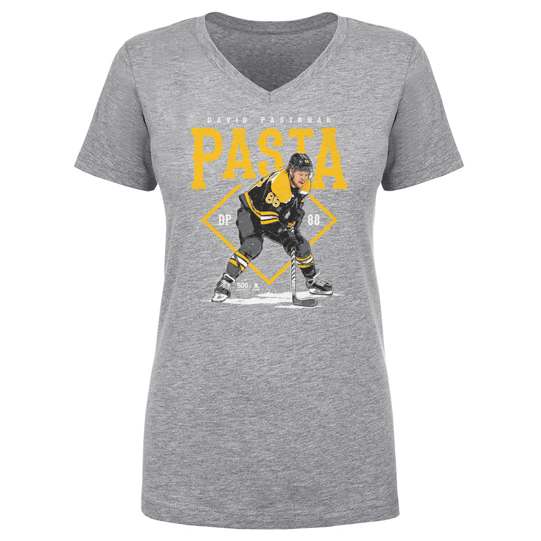 David Pastrnak Women's V-Neck T-Shirt | 500 LEVEL