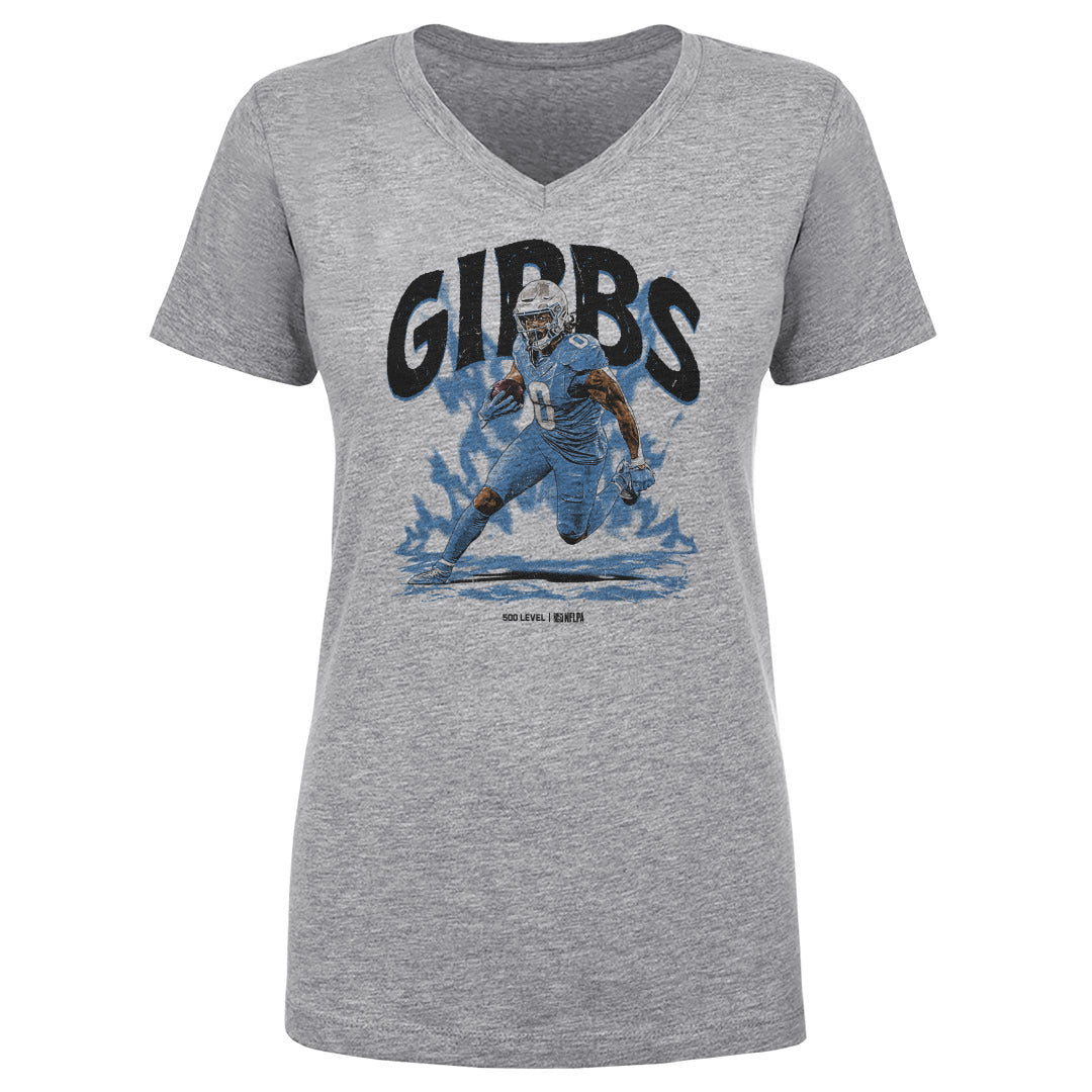 Jahmyr Gibbs Women's V-Neck T-Shirt | 500 LEVEL