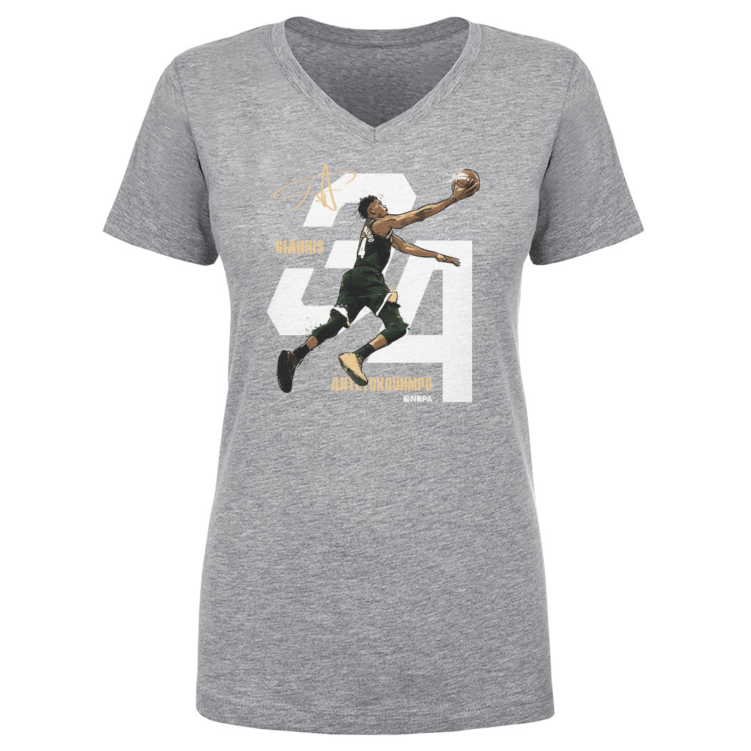 Giannis Antetokounmpo Women's V-Neck T-Shirt | 500 LEVEL