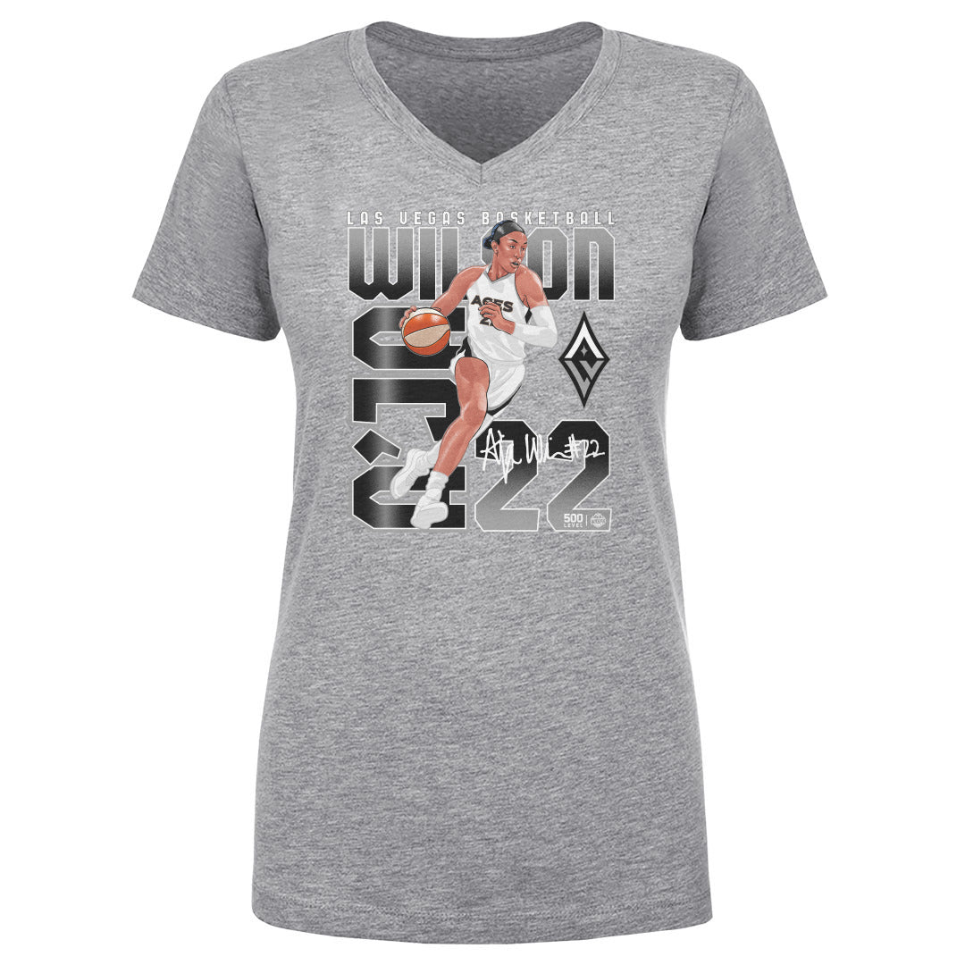 A'ja Wilson Women's V-Neck T-Shirt | 500 LEVEL