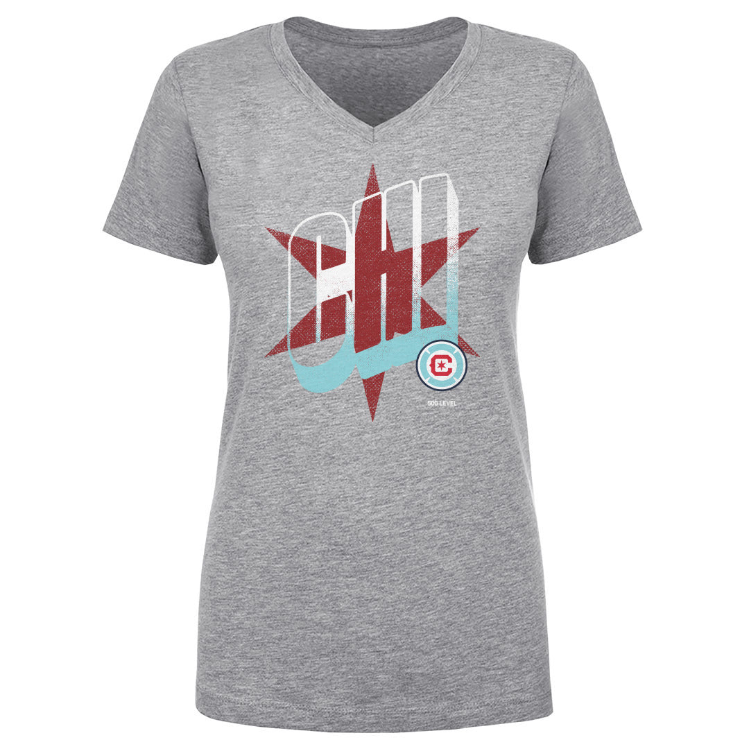 Chicago Fire FC Women's V-Neck T-Shirt | 500 LEVEL