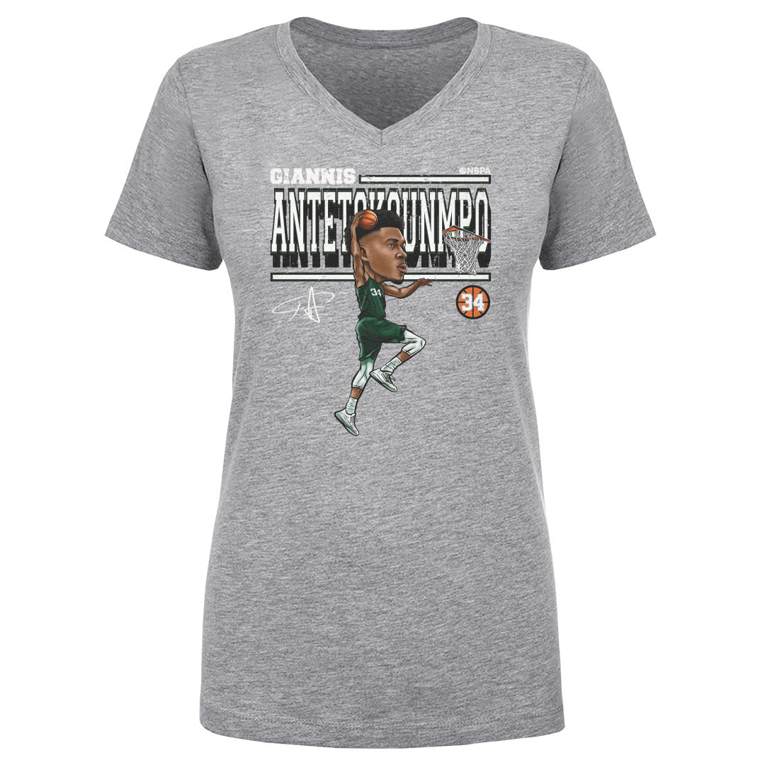 Giannis Antetokounmpo Women's V-Neck T-Shirt | 500 LEVEL