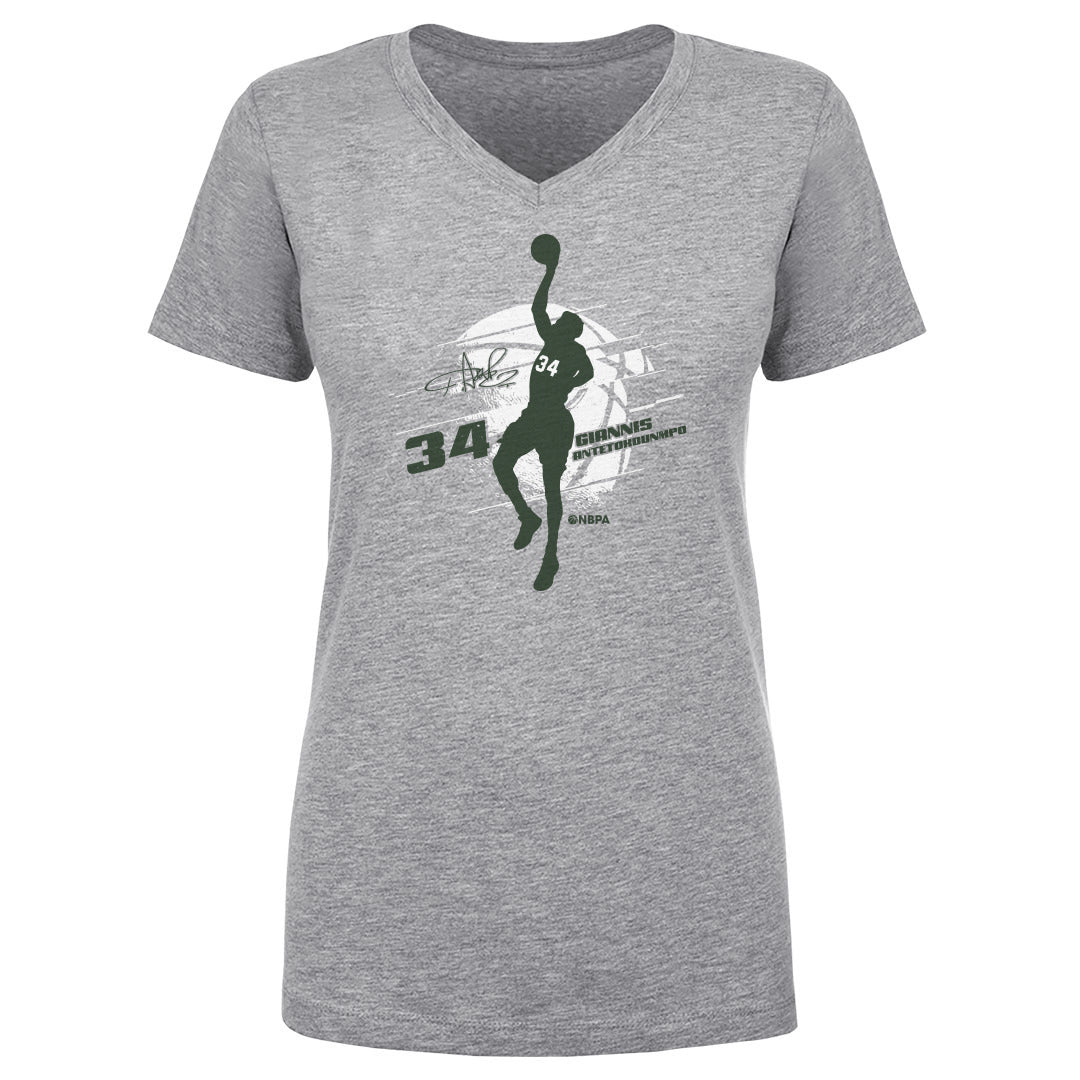 Giannis Antetokounmpo Women's V-Neck T-Shirt | 500 LEVEL
