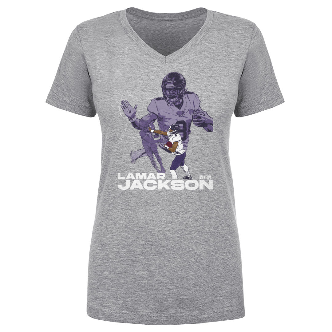 Lamar Jackson Women's V-Neck T-Shirt | 500 LEVEL