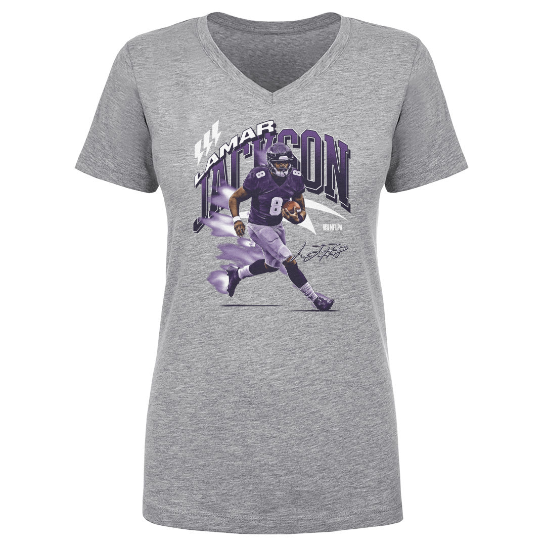 Lamar Jackson Women's V-Neck T-Shirt | 500 LEVEL
