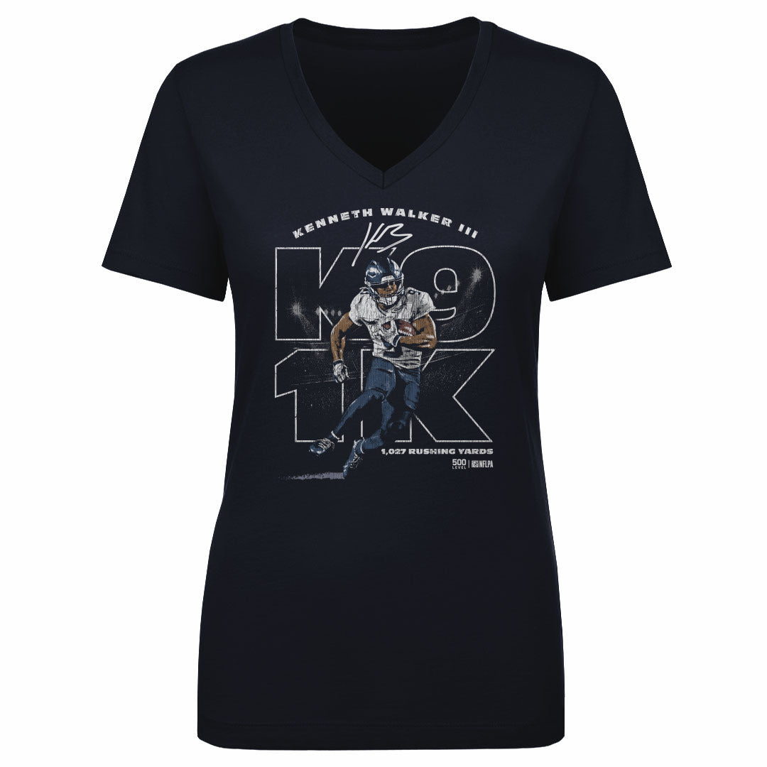 Kenneth Walker III Women's V-Neck T-Shirt | 500 LEVEL