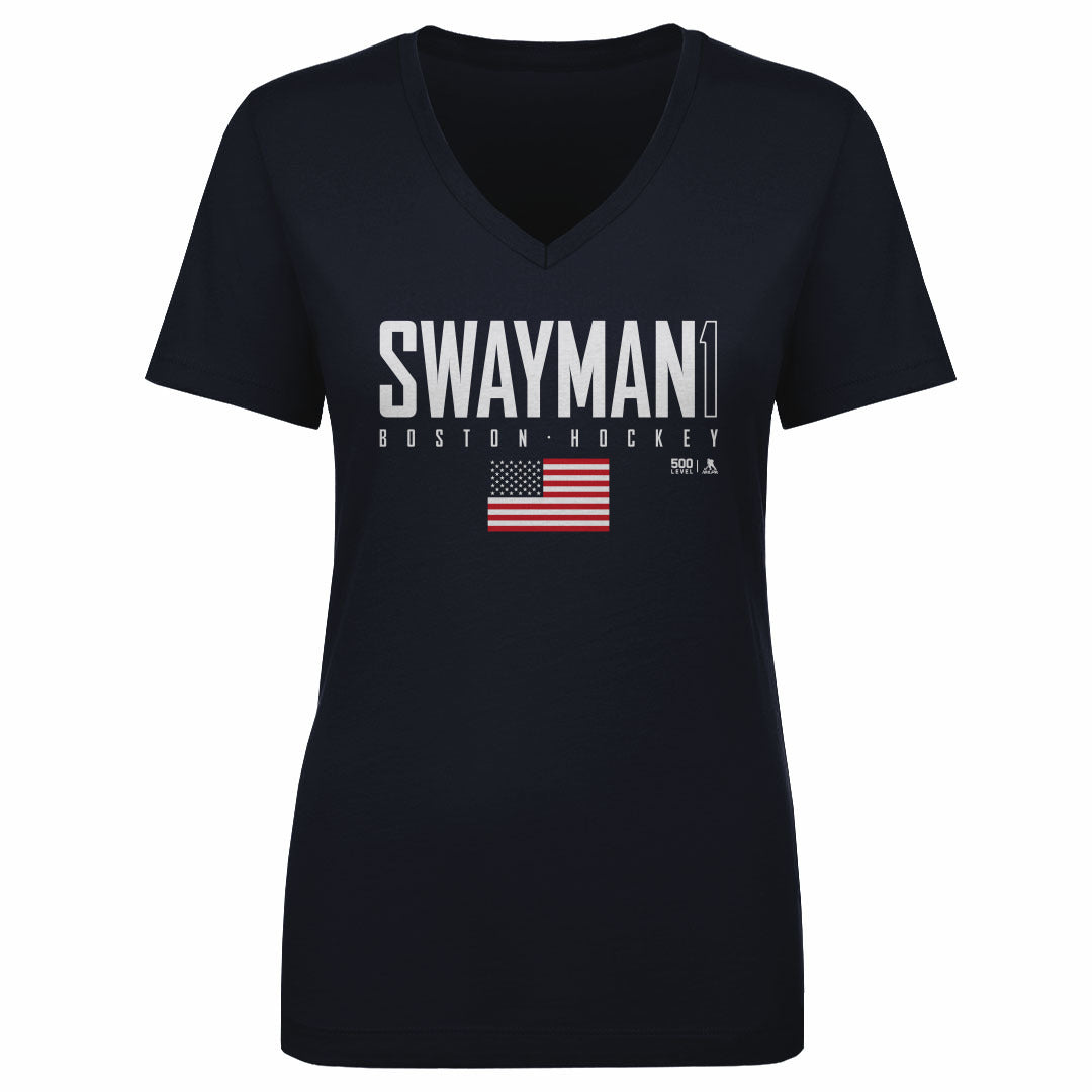 Jeremy Swayman Women's V-Neck T-Shirt | 500 LEVEL