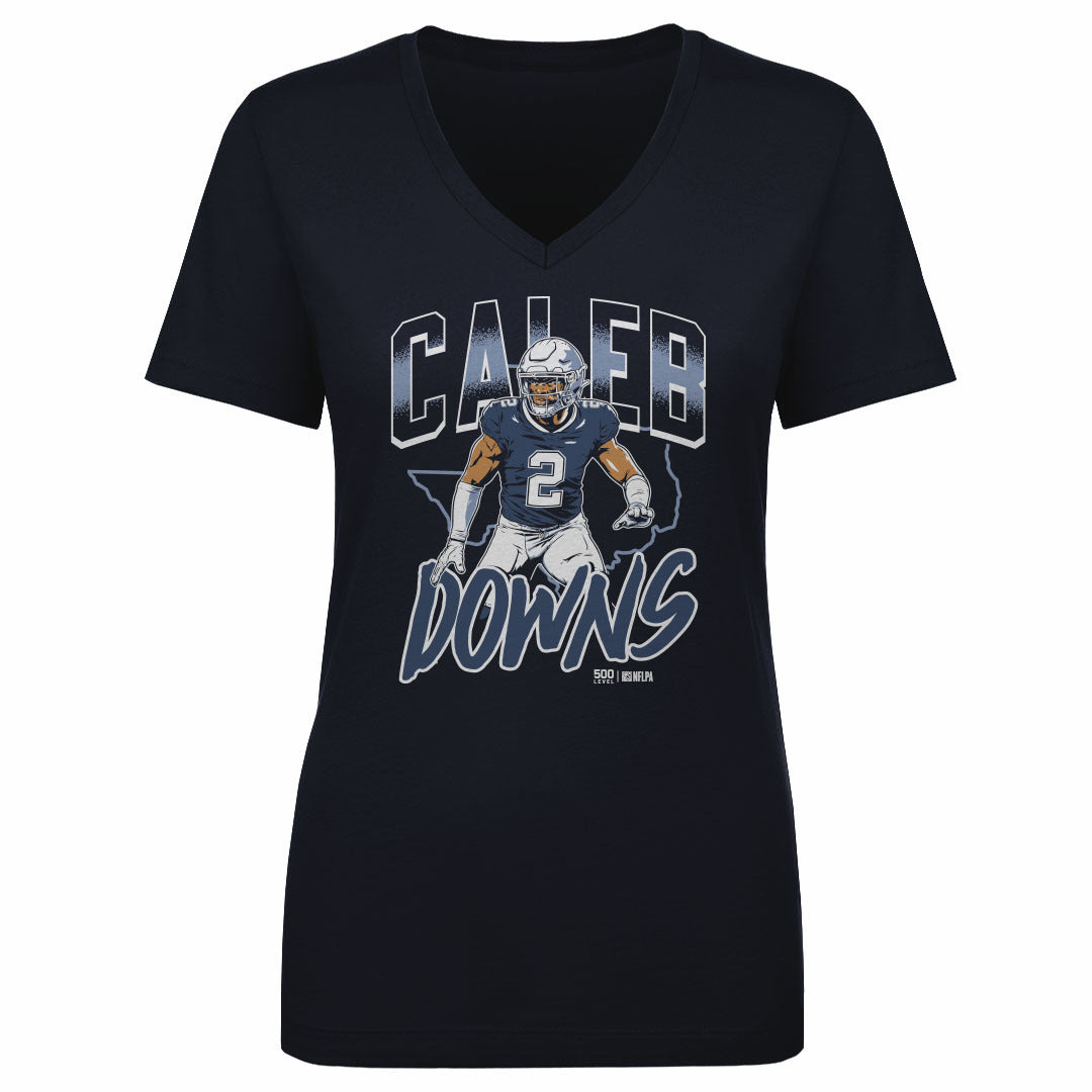 Caleb Downs Women's V-Neck T-Shirt | 500 LEVEL