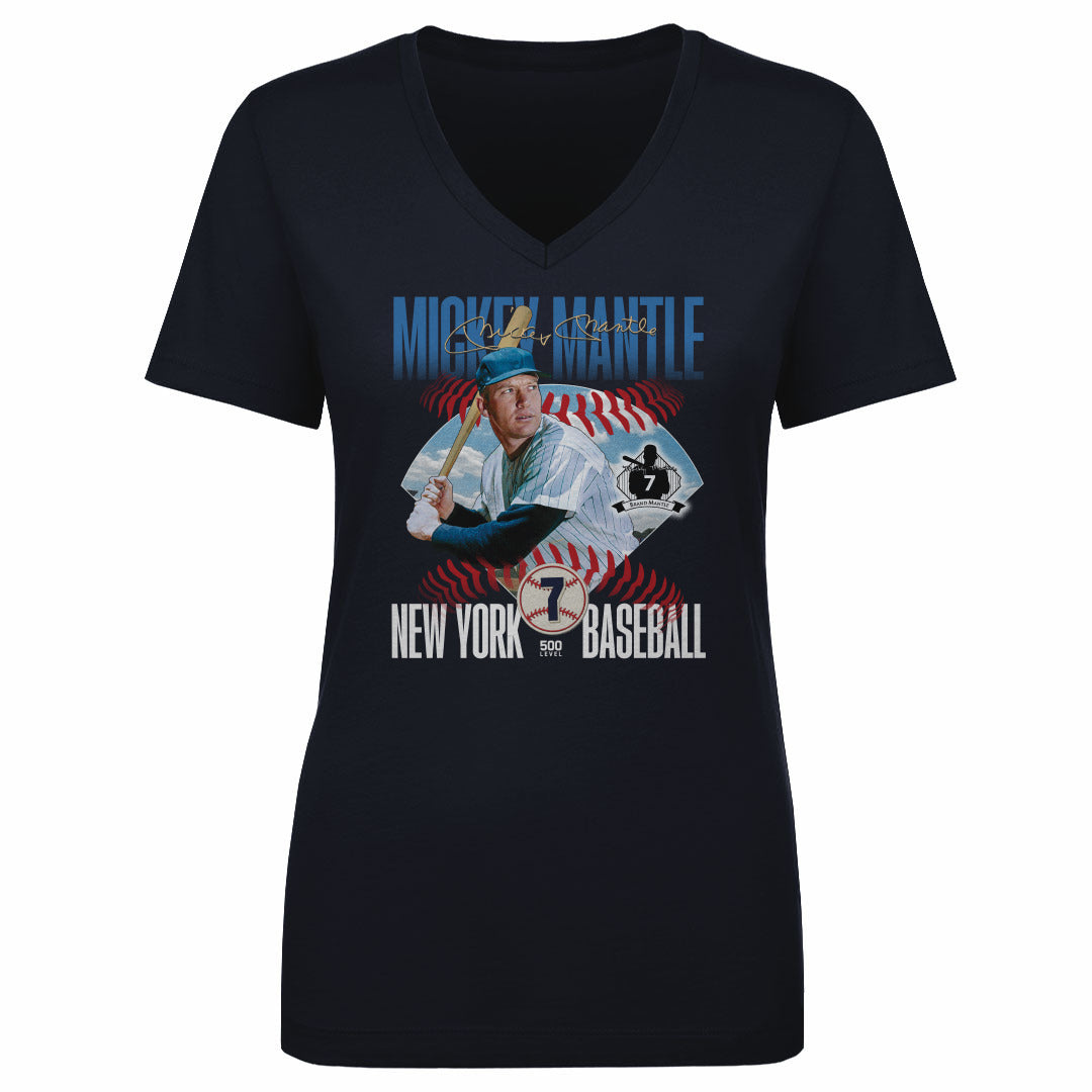 Mickey Mantle Women's V-Neck T-Shirt | 500 LEVEL