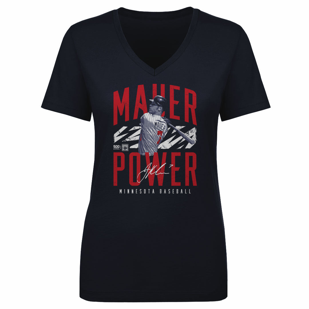 Joe Mauer Women's V-Neck T-Shirt | 500 LEVEL