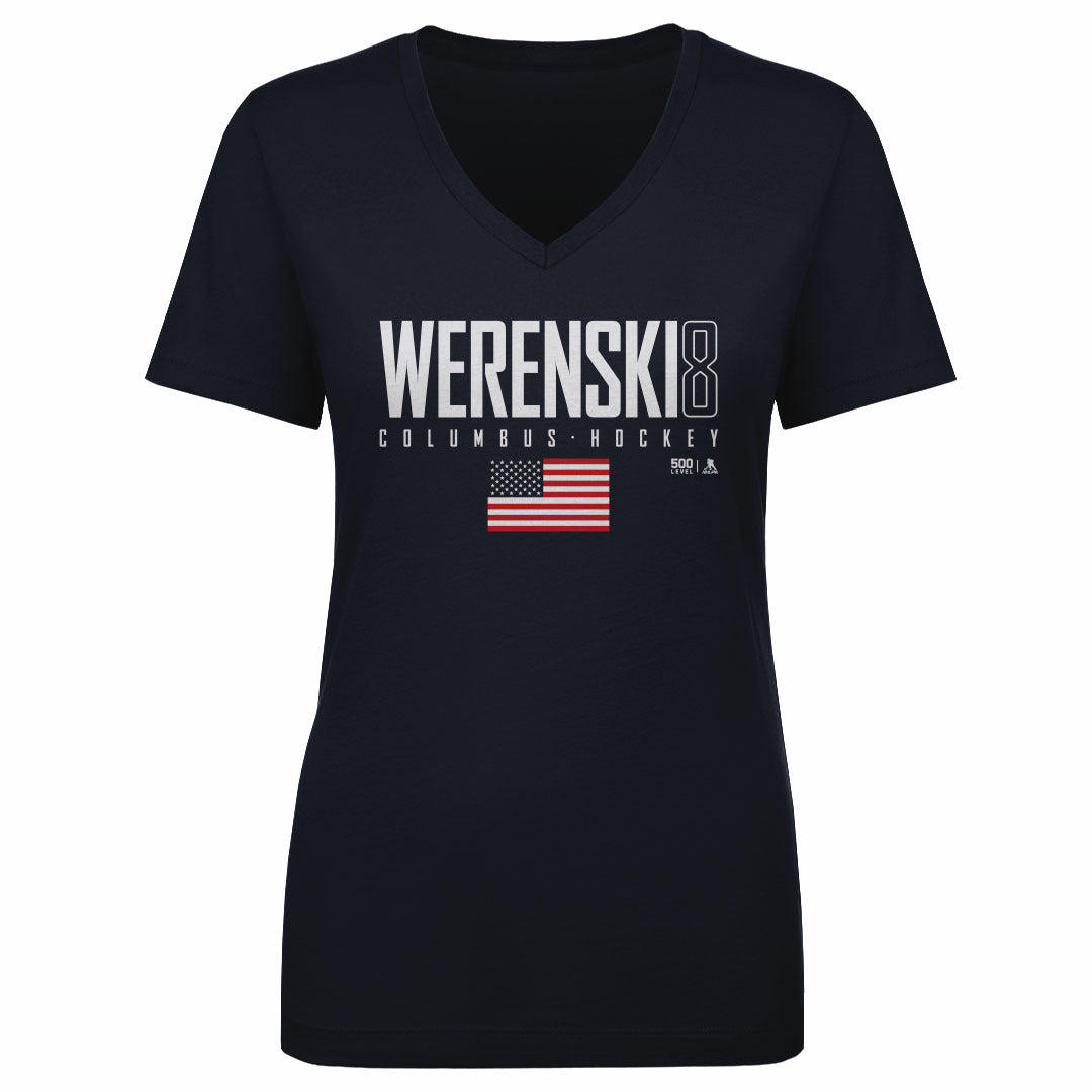 Zach Werenski Women's V-Neck T-Shirt | 500 LEVEL