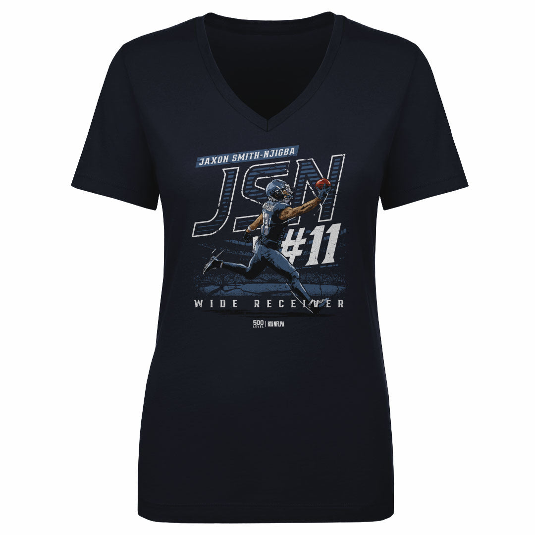 Jaxon Smith-Njigba Women's V-Neck T-Shirt | 500 LEVEL