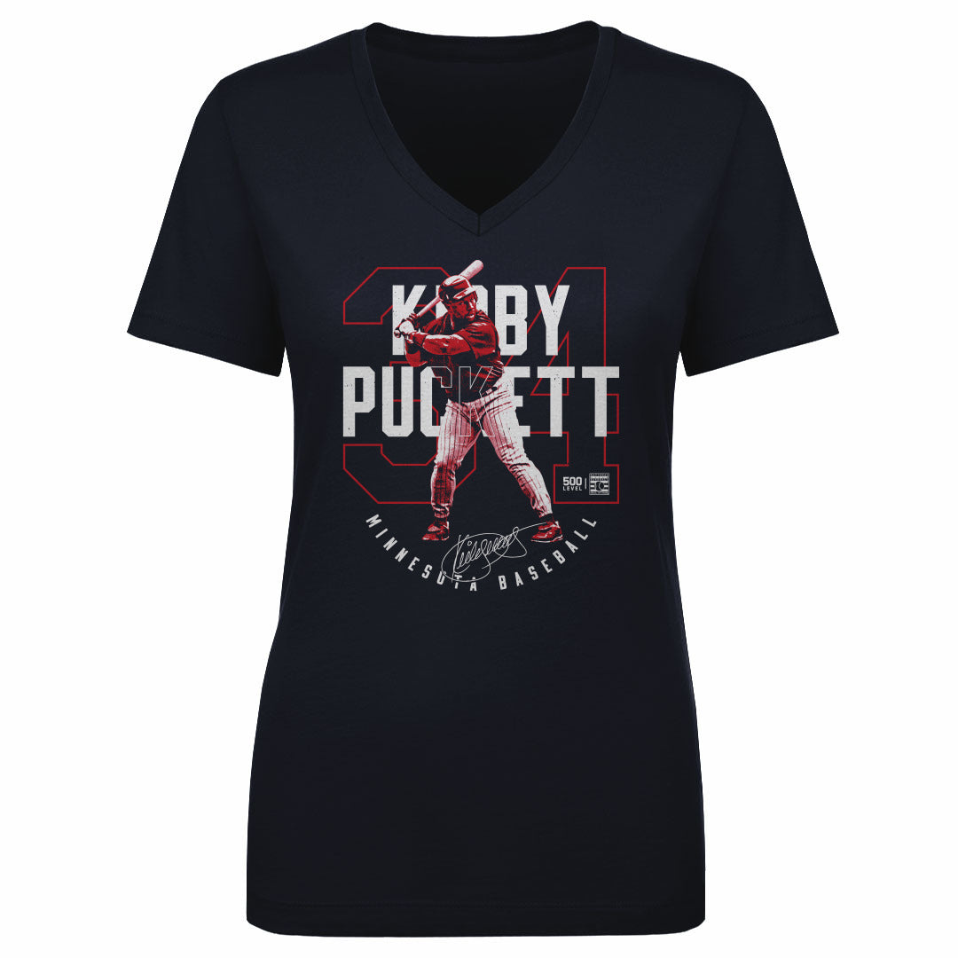 Kirby Puckett Women's V-Neck T-Shirt | 500 LEVEL