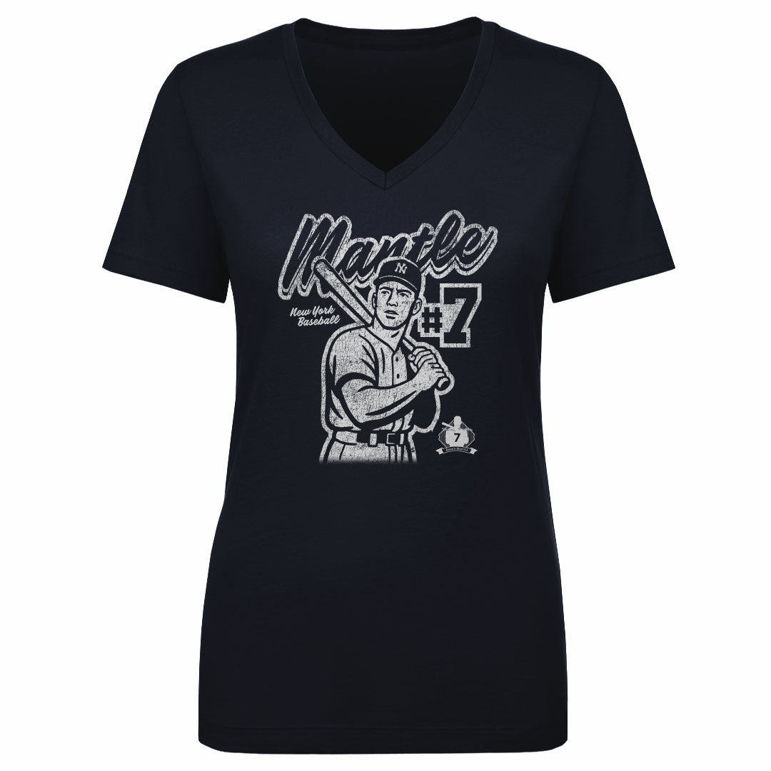 Mickey Mantle Women's V-Neck T-Shirt | 500 LEVEL