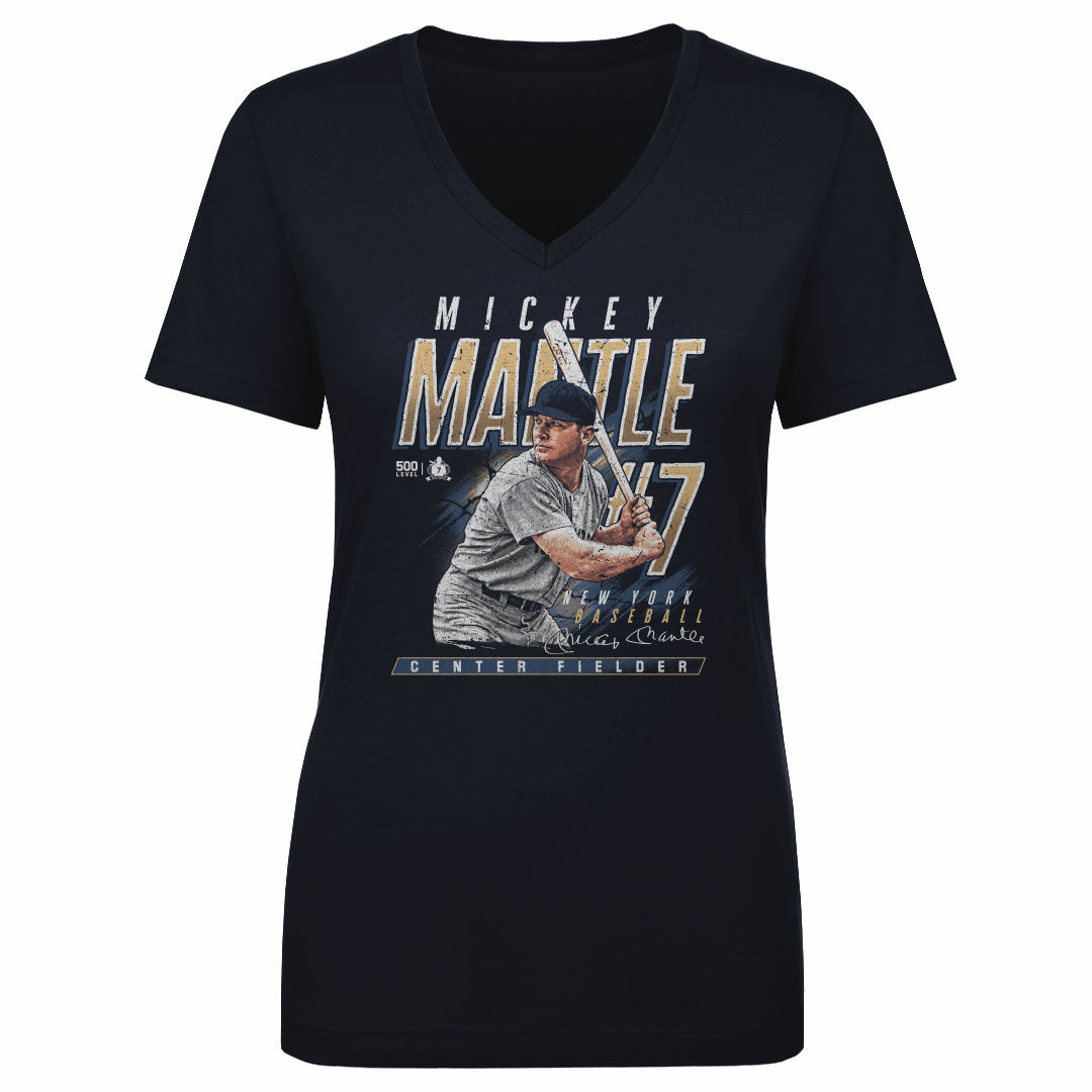 Mickey Mantle Women's V-Neck T-Shirt | 500 LEVEL
