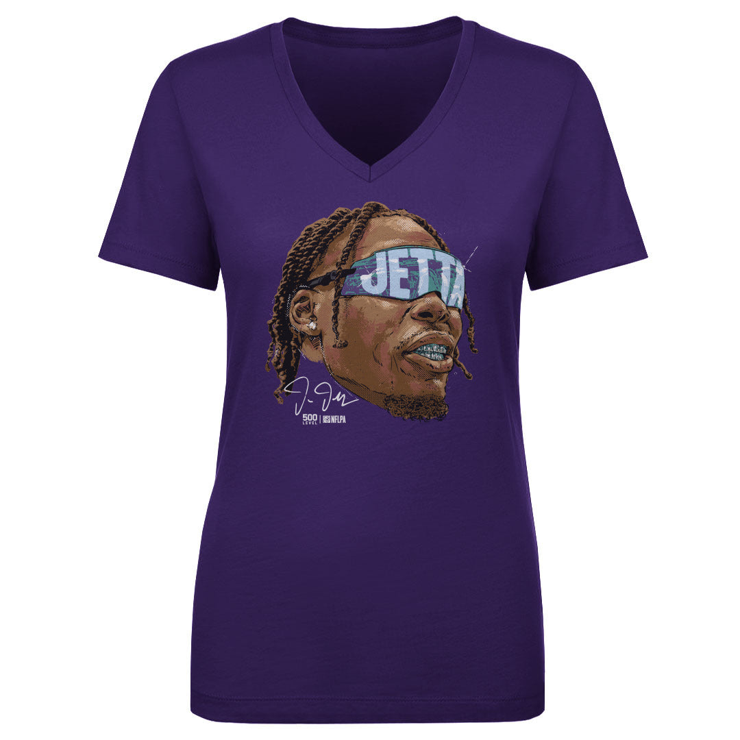 Justin Jefferson Women's V-Neck T-Shirt | 500 LEVEL
